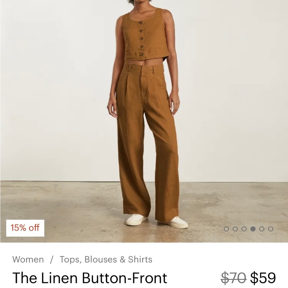 NWT Everlane Linen Set (Top and Pants)